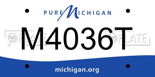 M4036T Michigan License Plate