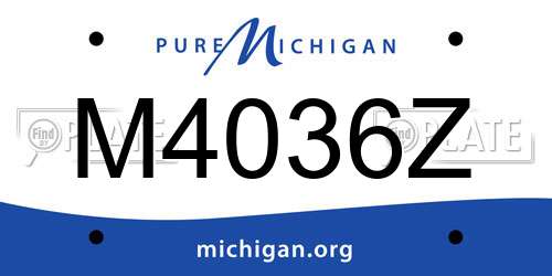 M4036Z Michigan License Plate