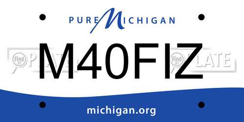 M40FIZ Michigan License Plate