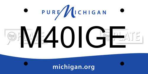 M40IGE Michigan License Plate
