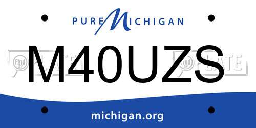M40UZS Michigan License Plate