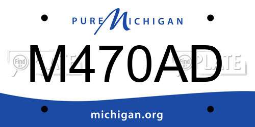 M470AD Michigan License Plate