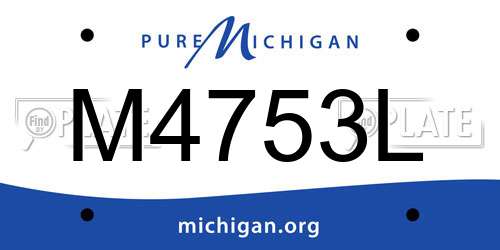 M4753L Michigan License Plate