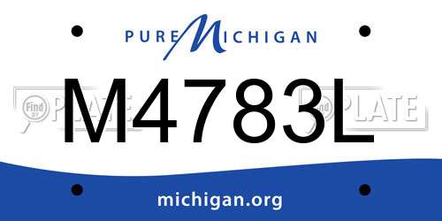 M4783L Michigan License Plate