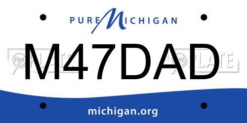 M47DAD Michigan License Plate