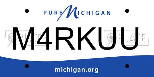 M4RKUU Michigan License Plate