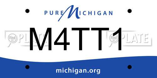 M4TT1 Michigan License Plate