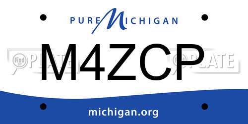 M4ZCP Michigan License Plate