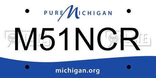 M51NCR Michigan License Plate