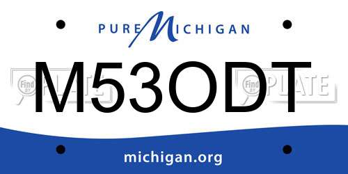 M53ODT Michigan License Plate
