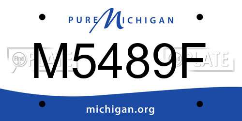 M5489F Michigan License Plate