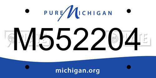 M552204 Michigan License Plate