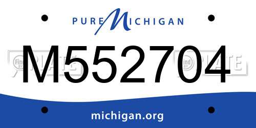 M552704 Michigan License Plate
