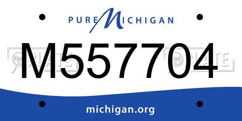 M557704 Michigan License Plate