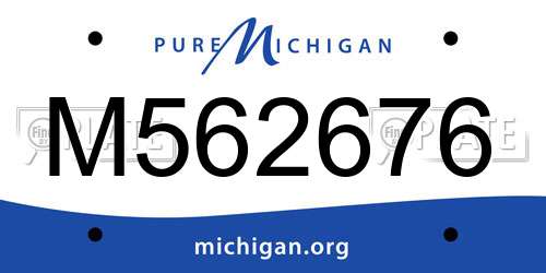 M562676 Michigan License Plate