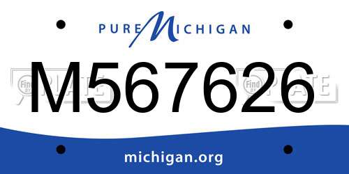 M567626 Michigan License Plate