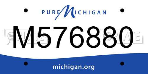 M576880 Michigan License Plate
