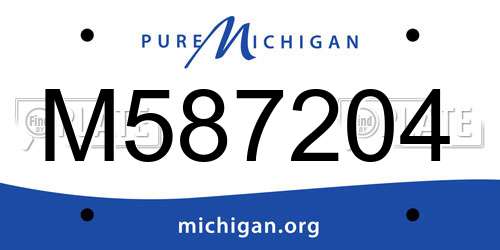 M587204 Michigan License Plate