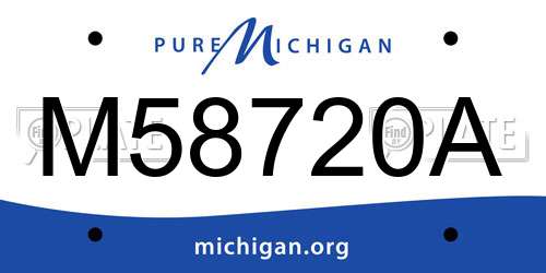 M58720A Michigan License Plate