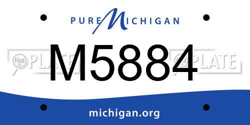 M5884 Michigan License Plate