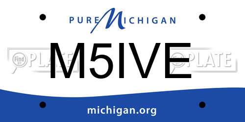 M5IVE Michigan License Plate