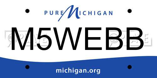 M5WEBB Michigan License Plate