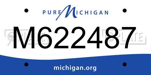 M622487 Michigan License Plate