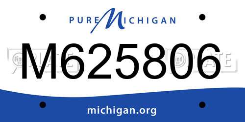 M625806 Michigan License Plate