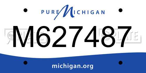 M627487 Michigan License Plate