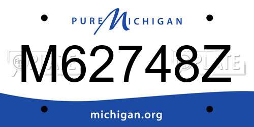 M62748Z Michigan License Plate