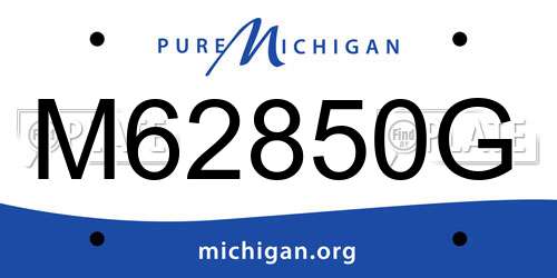 M62850G Michigan License Plate