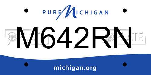 M642RN Michigan License Plate