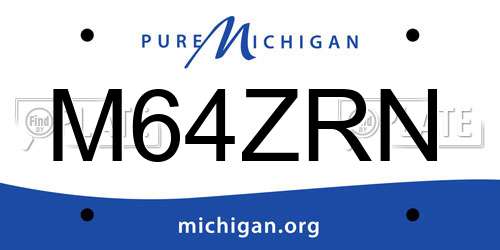 M64ZRN Michigan License Plate