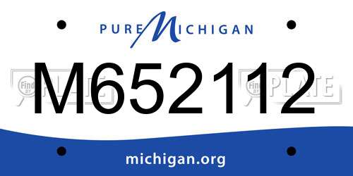 M652112 Michigan License Plate