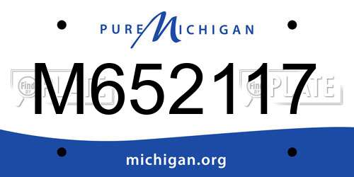 M652117 Michigan License Plate