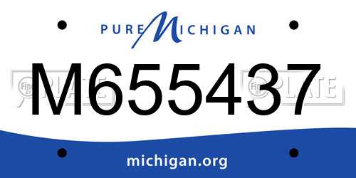 M655437 Michigan License Plate