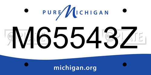 M65543Z Michigan License Plate