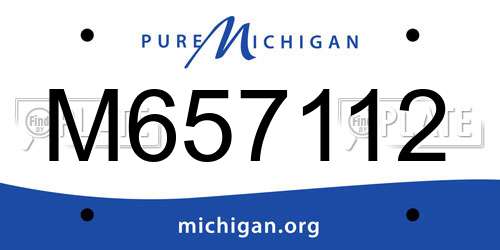 M657112 Michigan License Plate