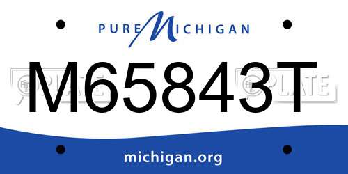 M65843T Michigan License Plate