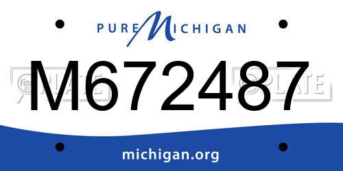 M672487 Michigan License Plate