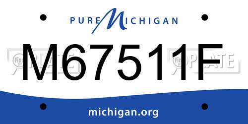 M67511F Michigan License Plate