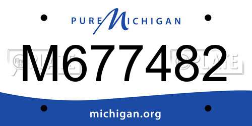 M677482 Michigan License Plate