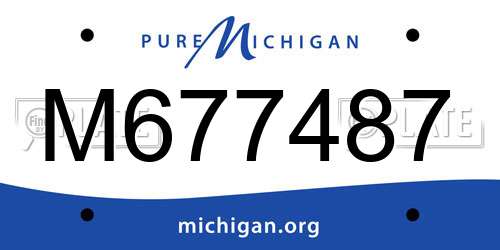 M677487 Michigan License Plate