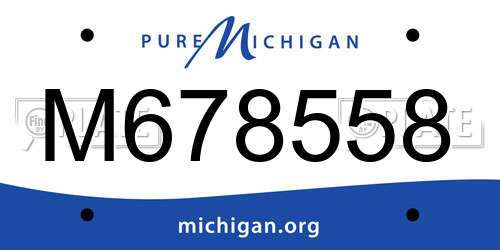 M678558 Michigan License Plate