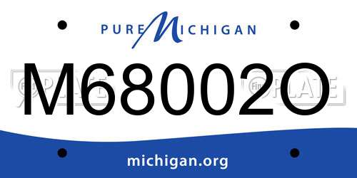 M68002O Michigan License Plate