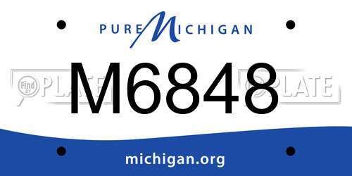 M6848 Michigan License Plate