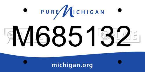 M685132 Michigan License Plate