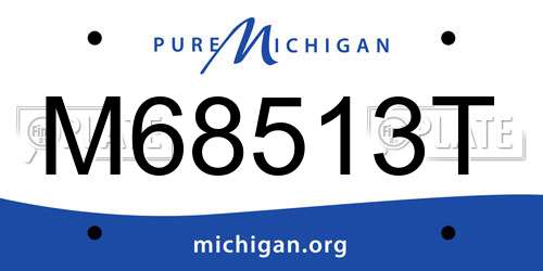 M68513T Michigan License Plate