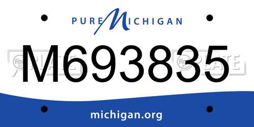 M693835 Michigan License Plate