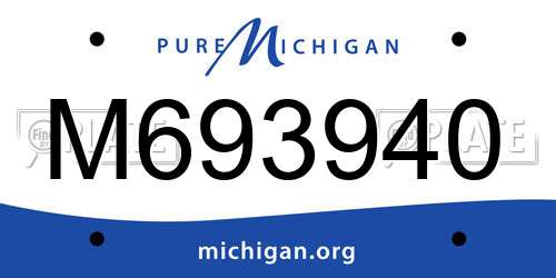 M693940 Michigan License Plate